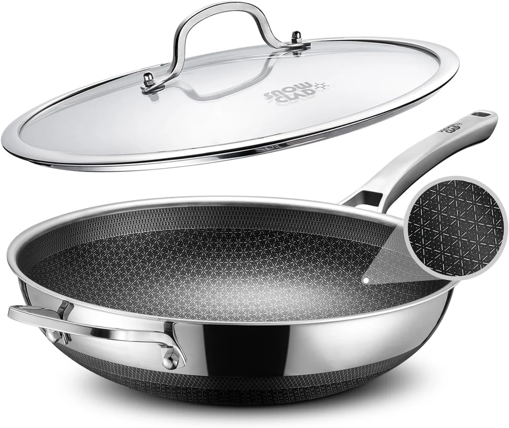 YOSUKATA 13.5” Blue Carbon Steel Wok Pan