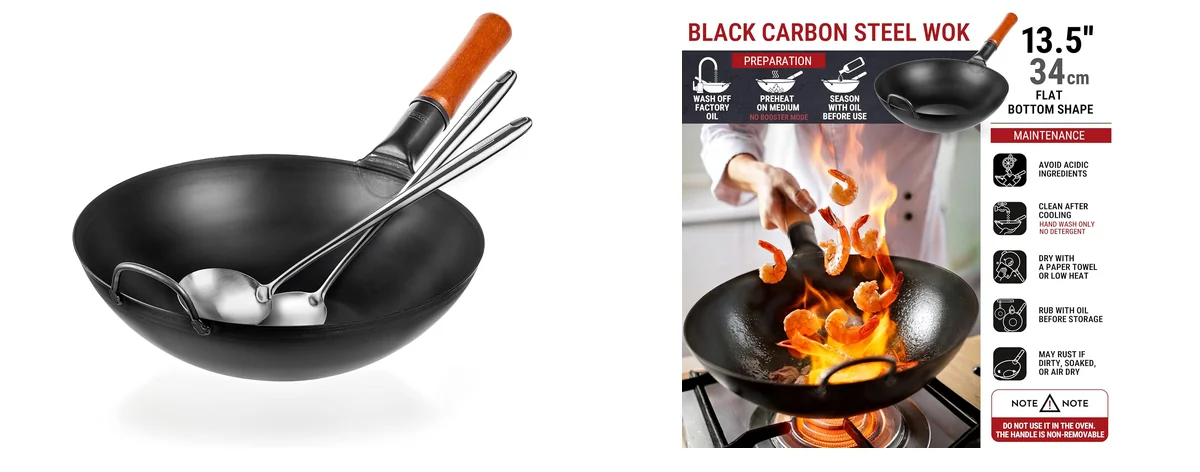 YOSUKATA Carbon Steel Wok and Stir Fry images