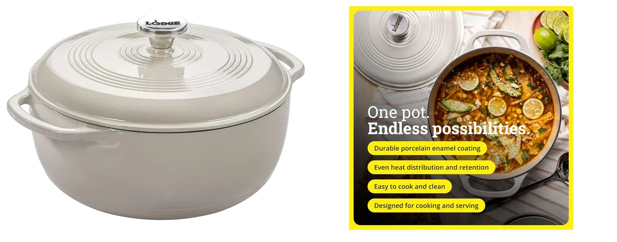 Lodge Essential Enamel Cast Iron Dutch Oven images