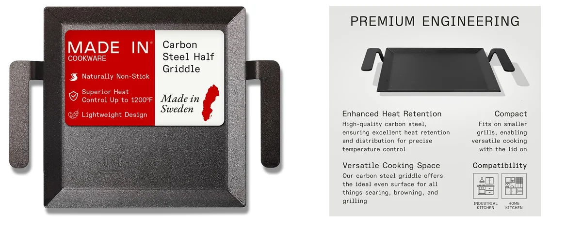 Made In Cookware - Carbon Steel Half Griddle images