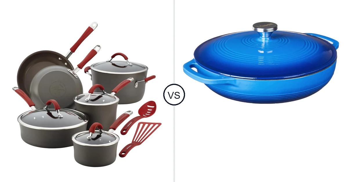 Rachael Ray 12 Piece Hard vs Lodge Essential Enamel: Which Oven