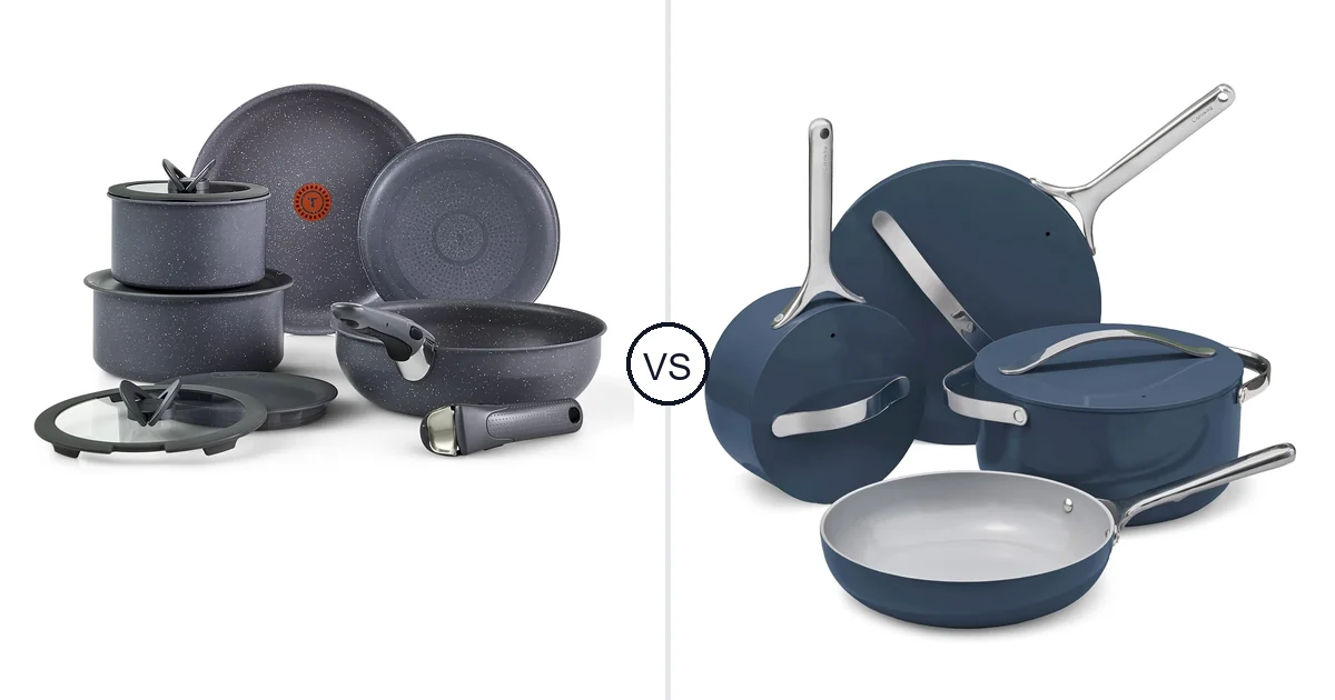 Comparison of T-Fal 11-Piece and Caraway 12pc