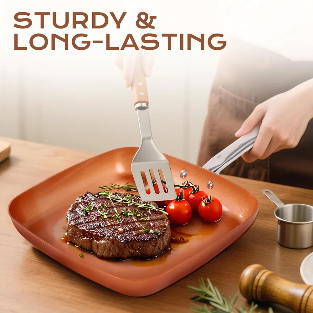 Toutrop Non-Stick Copper Square Frying Pan