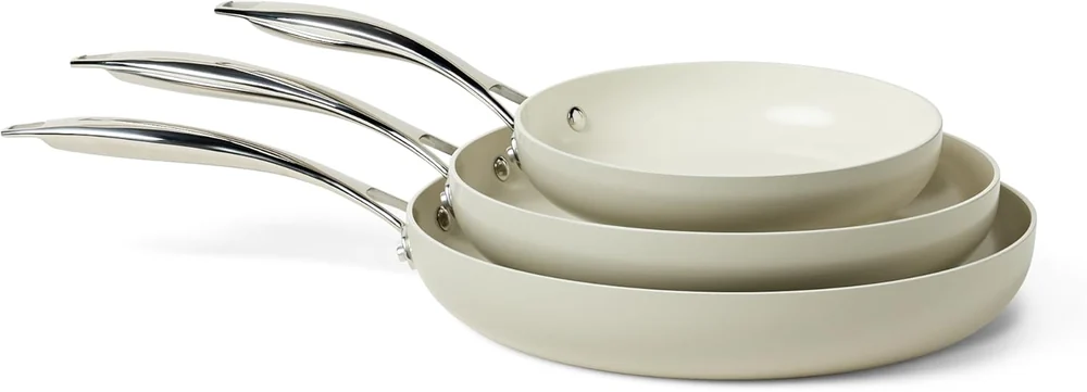 Amazon Basics 3 Piece Set, Frying Pans
