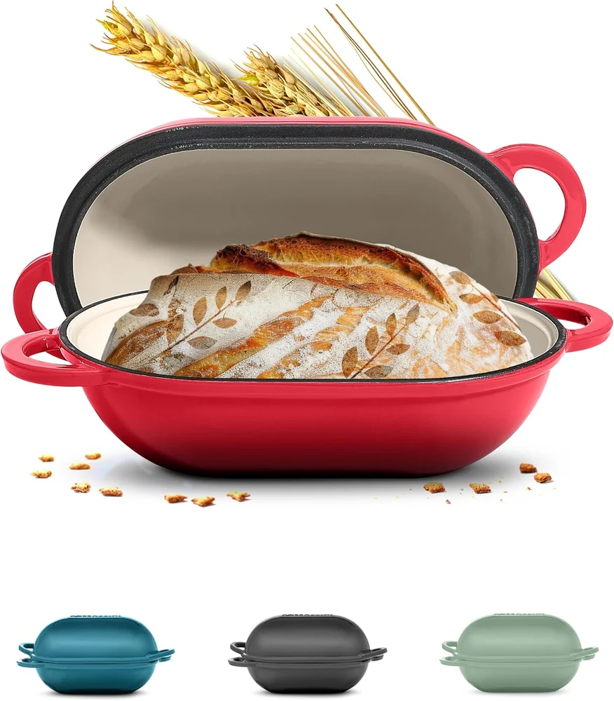 ROSSALLINI Signature Enameled Cast Iron Oval Dutch