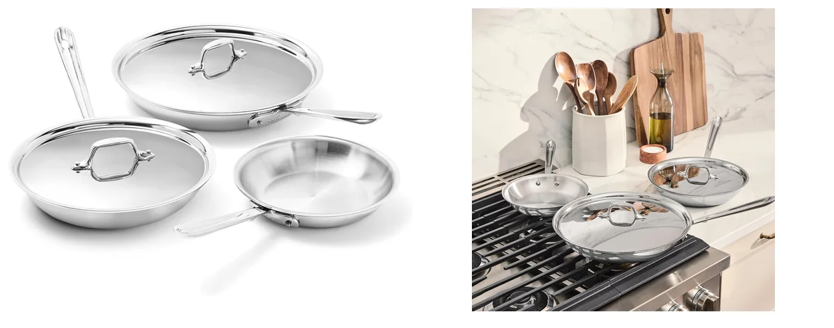 All-Clad D3® Stainless Steel 5 Piece Frypan images