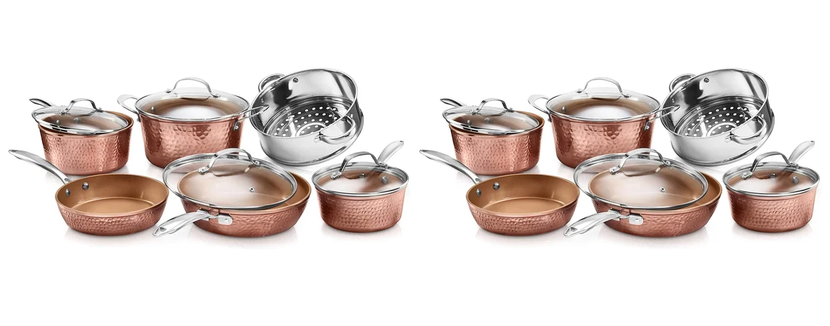 GOTHAM STEEL Hammered Collection Pots and Pans 10 images