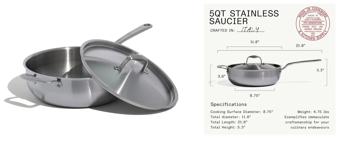 Made In Cookware - 5 Quart Stainless Steel images