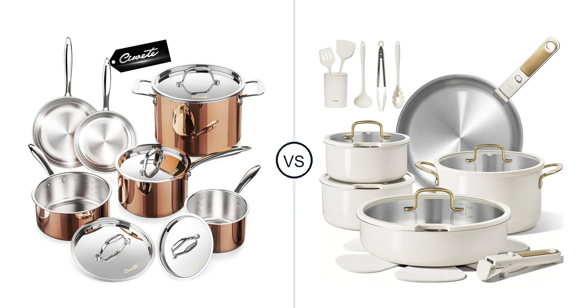 Ciwete Copper SS 10 PC vs CAROTE 21 PCS: Oven Comparison (Key